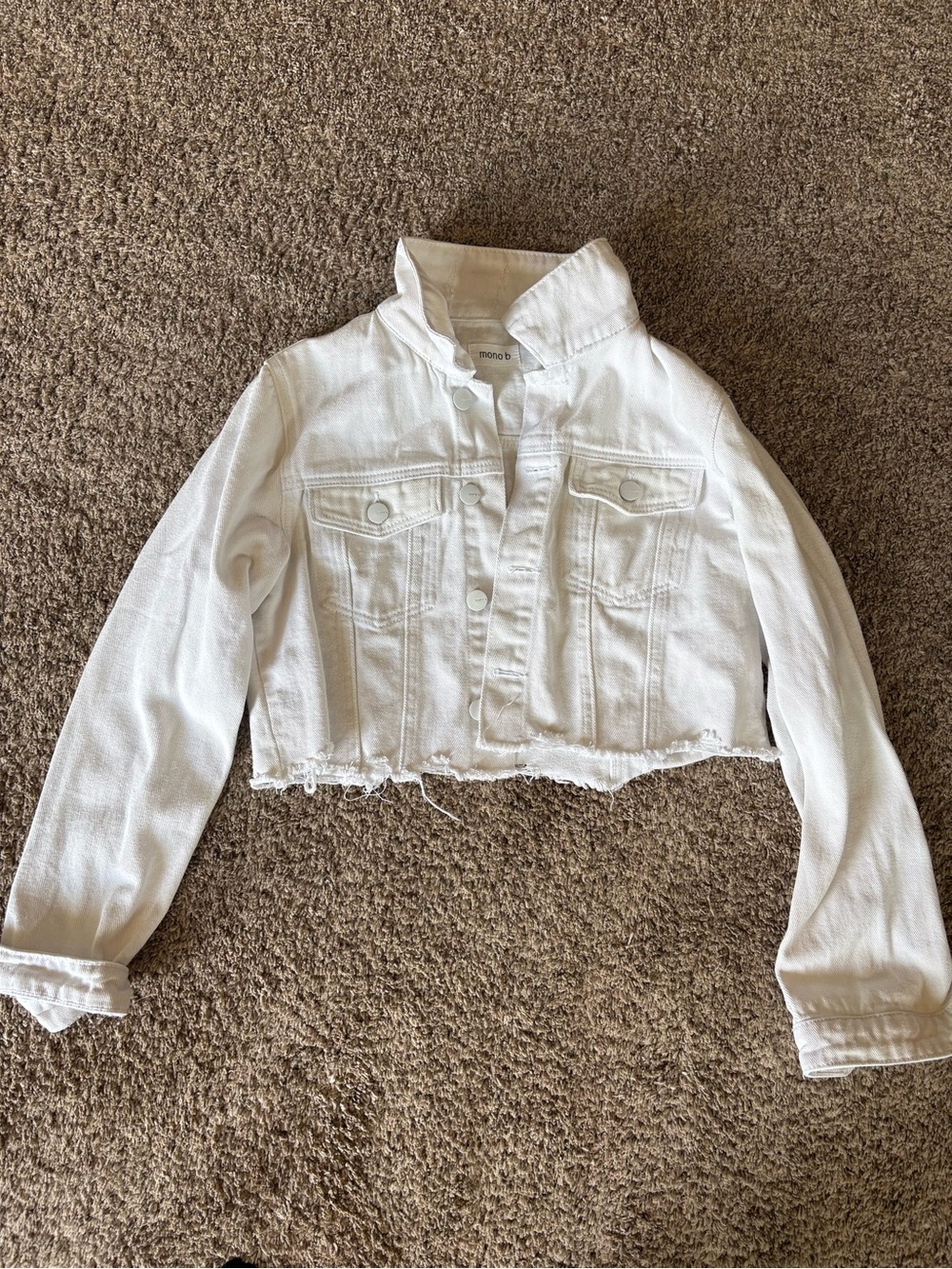 Mono B White Button-Up Top